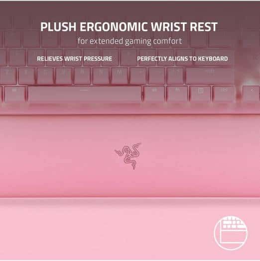 RAZER Razer Huntsman V2 TKL Tenkeyless Gaming Keyboard, Fast Linear Optical Switches Gen2 & 8000Hz Polling Rate, Detachable Type-C Cable, PBT Keycaps, Ergonomic Wrist Rest, Quartz Pink | ???RZ03-03942000-R3M1 - thumbnail 3