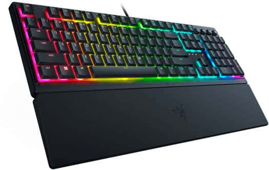 RAZER Razer Ornata V3 Low Profile Mecha-Membrane Wired Keyboard, UV Coated Keycaps, 10 RGB Lighting Zones, 1000 Hz Ultrapolling, Wrist Rest, Clicky Keystrokes, US English Layout, Black | RZ03-04460100-R3M1 - thumbnail 4