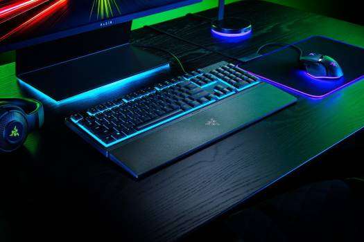 RAZER Razer Ornata V3 X Low Profile Mecha-Membrane Wired Keyboard, UV Coated Keycaps, Single Zone RGB Lighting, 1000 Hz Ultrapolling, Wrist Rest, Silent Switch, US English Layout, Black | RZ03-04470100-R3M1 - thumbnail 1