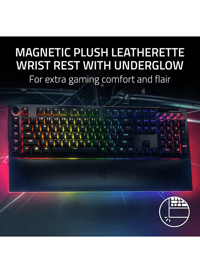 RAZER BlackWidow V4 Pro Wired Gaming Keyboard Green Mechanical Switches Tactile And Clicky Doubleshot Abs Keycaps Command Dial Programmable Macros Chroma Rgb Magnetic Wrist Rest | RZ03-04680100-R3M1 - thumbnail 5