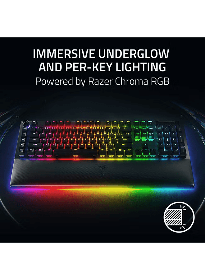 RAZER BlackWidow V4 Pro Wired Gaming Keyboard Green Mechanical Switches Tactile And Clicky Doubleshot Abs Keycaps Command Dial Programmable Macros Chroma Rgb Magnetic Wrist Rest | RZ03-04680100-R3M1 - thumbnail 2
