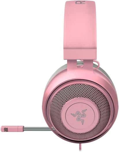 RAZER Razer Kraken Quartz Edition, Gold plated analog type 3.5 mm, Ear pad for injecting cooling gel, Aluminum frame, Works with PC, PS4, Xbox One, Switch, & Mobile Devices, Pink | RZ04-02830300-R3M1 - thumbnail 4