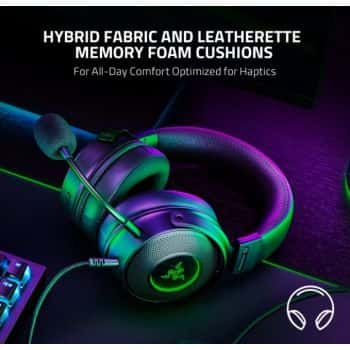 RAZER Razer Kraken V3 HyperSense Wired USB Gaming Headset, With Haptic Technology, TriForce Titanium 50mm Drivers, THX Spatial Audio, 32 ??? (1 kHz) Impedance, USB-A, Black | RZ04-03770100-R3M1 - thumbnail 4