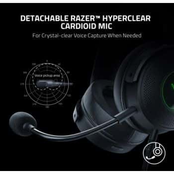 RAZER Razer Kraken V3 HyperSense Wired USB Gaming Headset, With Haptic Technology, TriForce Titanium 50mm Drivers, THX Spatial Audio, 32 ??? (1 kHz) Impedance, USB-A, Black | RZ04-03770100-R3M1 - thumbnail 3