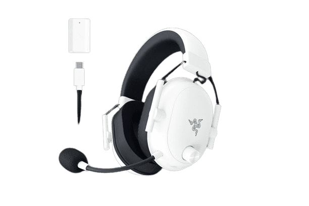 RAZER Razer BlackShark V2 HyperSpeed - White Wireless Ultra-Lightweight Esports Headset, 12 Hz ??? 28 kHz, Up to 70 hours, Unidirectional, Oval Ear Cushions, 280g Lightweight Design, Super Wideband Mic, TriForce Titanium 50 mm Drivers | RZ04-04960200-R3M1 - thumbnail 3