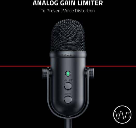 RAZER Razer Seiren V2 Pro Professional-Grade USB Microphone for Streamers, 30mm Dynamic Microphone, High Pass Filter Analog Gain Limiter, 24 Bit Capsules, Black | RZ19-04040100-R3M1 - thumbnail 1