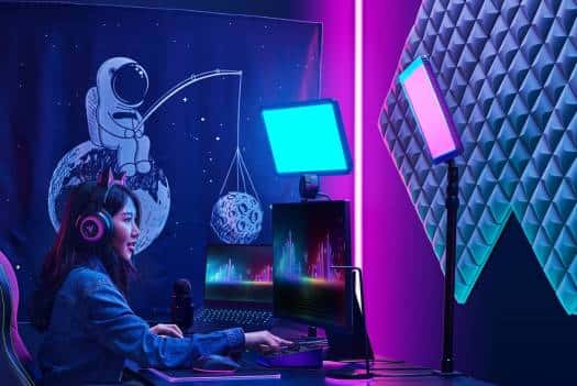 RAZER Razer Key Light Chroma RGB LED Light For Streaming, 2800 Lumens, Color Temperature Adjustment, Interactive Lighting, Wifi Connectivity, With Clamp Mount, Black | ???RZ19-04120100-R3M1 - thumbnail 4