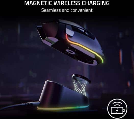 RAZER Razer Mouse Dock Pro with Wireless Charging Puck: Magnetic Wireless Charging - Integrated HyperPolling 4K Hz Transceiver - Anti-Slip Base - Chroma RGB Lighting - Classic Black | ???RZ81-01990100-B3M1 - thumbnail 1