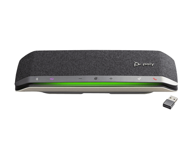 HP Poly Sync 40+ USB-A USB-C Wired Speakerphone +BT700 USB-A Adapter, Up to 30 hours,  Compatible with PCs via combined USB Type-A and USB Type-C cable. Smartphones via Bluetooth. Silver | 772C5AA thumbnail 1