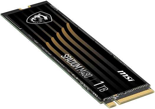 MSI MSI Spatium M480 1TB PCIe 4.0 NVMe M.2 Internal Solid State Drive, Read/Write Up to 7000MBs/6850MB/s, 3D NAND Flash Technology, E2E Data Protection, 1400 TBW, Black | S78-440L490-P83 - thumbnail 1