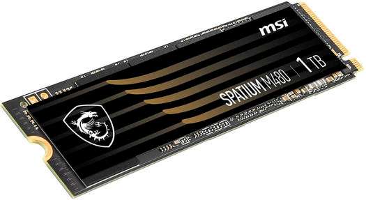 MSI MSI Spatium M480 1TB PCIe 4.0 NVMe M.2 Internal Solid State Drive, Read/Write Up to 7000MBs/6850MB/s, 3D NAND Flash Technology, E2E Data Protection, 1400 TBW, Black | S78-440L490-P83 - thumbnail 4