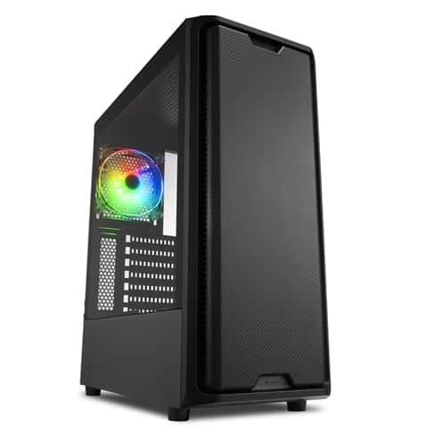 SHARKOON Sharkoon Carbon Fiber Style Front Panel GAMING COMPUTER CASE, Max 13.2 inches (335 mm) Graphics Card, 4.7 (120 mm), Equipped with 1 ARGB Fan, Middle Tower PC Case, SK3 RGB,4044951030170 - thumbnail 1