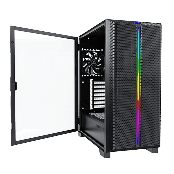 Montech Montech SKY ONE LITE High-End Budget ATX Case, USB TYPE-C Port,  "Air Performance Fine Mesh" Front Panel, All-Around Anti-Dust Design, 3x High Airflow Fans Pre-Installed, Easy Swivel Glass Side Panel, Black | SKY ONE LITE - thumbnail 8