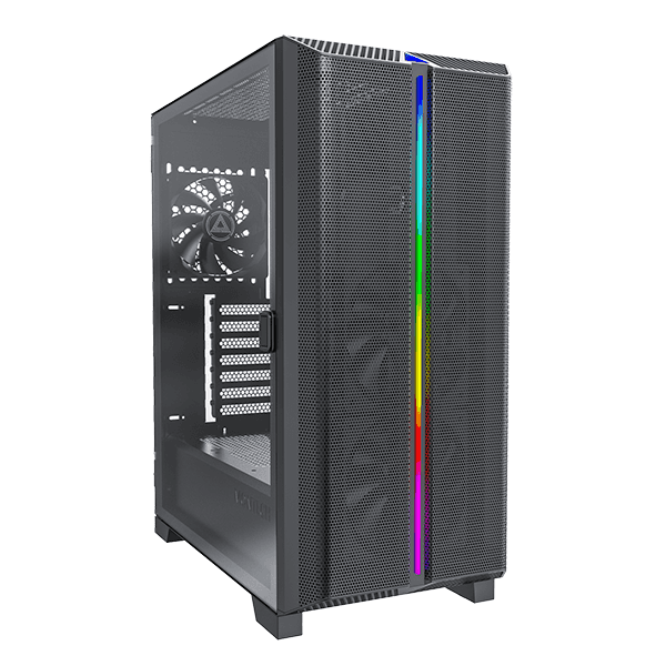 Montech Montech SKY ONE LITE High-End Budget ATX Case, USB TYPE-C Port,  "Air Performance Fine Mesh" Front Panel, All-Around Anti-Dust Design, 3x High Airflow Fans Pre-Installed, Easy Swivel Glass Side Panel, Black | SKY ONE LITE - thumbnail 2