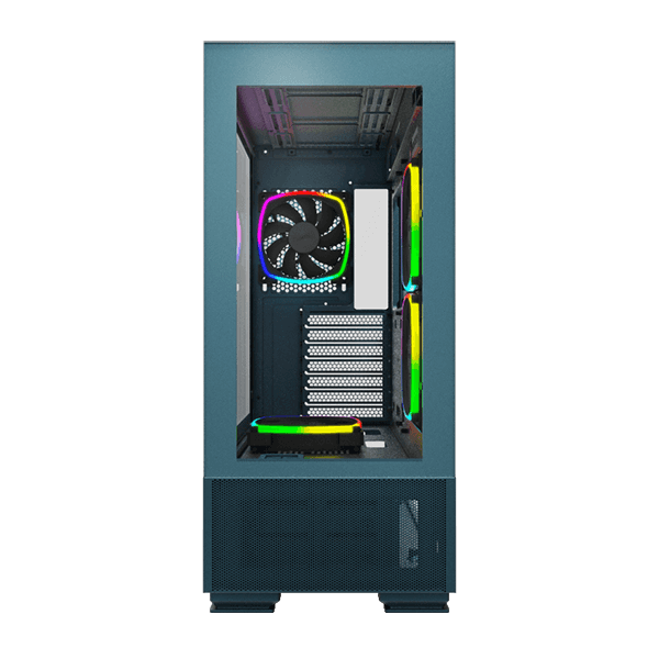 Montech SKY TWO Mid-Tower Case, High airflow performance, 4 high quality ARGB PWM fans, Flashy ARGB light party, MB Support Upto ATX, 7x PCI Slots, Dust Filters on Side,Bottom, Blue | SKY TWO thumbnail 3
