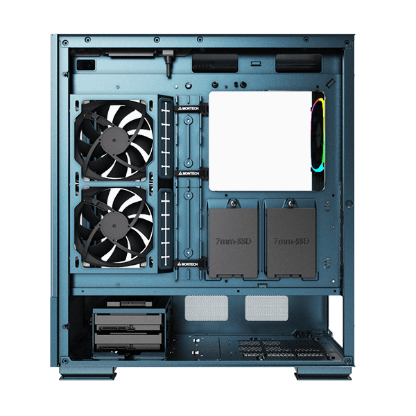 Montech SKY TWO Mid-Tower Case, High airflow performance, 4 high quality ARGB PWM fans, Flashy ARGB light party, MB Support Upto ATX, 7x PCI Slots, Dust Filters on Side,Bottom, Blue | SKY TWO thumbnail 7