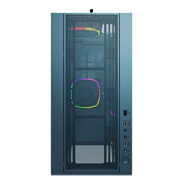 Montech SKY TWO Mid-Tower Case, High airflow performance, 4 high quality ARGB PWM fans, Flashy ARGB light party, MB Support Upto ATX, 7x PCI Slots, Dust Filters on Side,Bottom, Blue | SKY TWO thumbnail 1