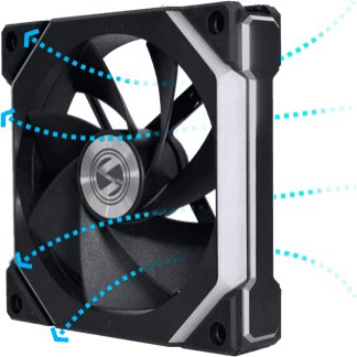LIAN LI Lian Li Uni Fan SL120 V2 Reverse Blade ARGB Case Fan, 120mm, Single Pack, Black | G48.R12SLV21B.00 - thumbnail 4