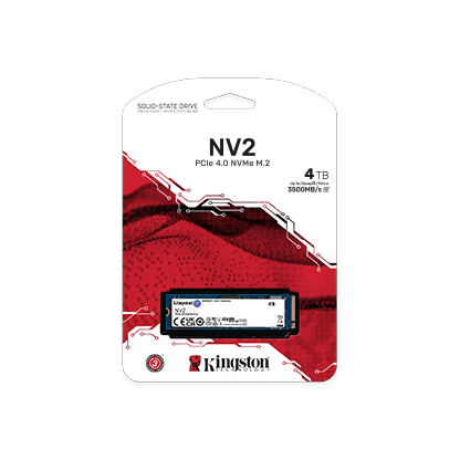 Kingston Kingston NV2 4TB M.2 2280 NVMe Internal SSD, Up to 3500MB/s Read / 2800MB/s Write Speed, Gen 4x4 NVMe PCIe Performance, 2.17G Vibration Operating | SNV2S/4000G - thumbnail 1