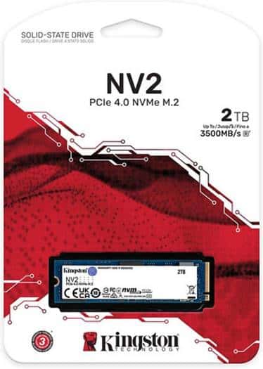 Kingston Kingston NV2 2TB M.2 2280 NVMe Internal SSD, Up to 3500MB/s Read / 2800MB/s Write Speed, Gen 4x4 NVMe PCIe Performance, 2.17G Vibration Operating | SNV2S/2000G - thumbnail 4
