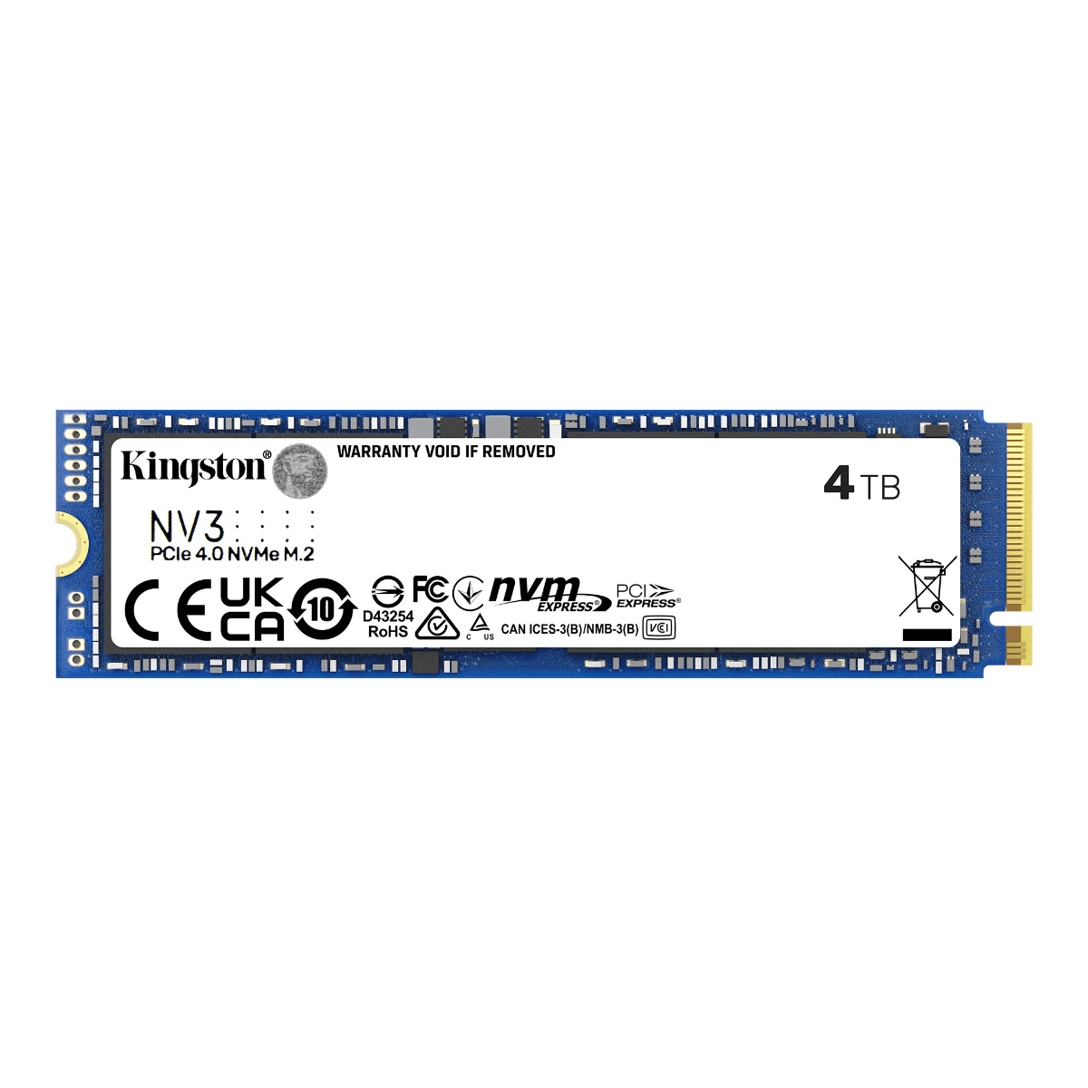 Kingston Kingston NV3 4TB NVMe SSD, M.2 2280 PCIe 4.0 x4 Internal Solid State Drive,  Up to 6,000MB/s read, 4,000MB/s write | SNV3S/4000G - thumbnail 2