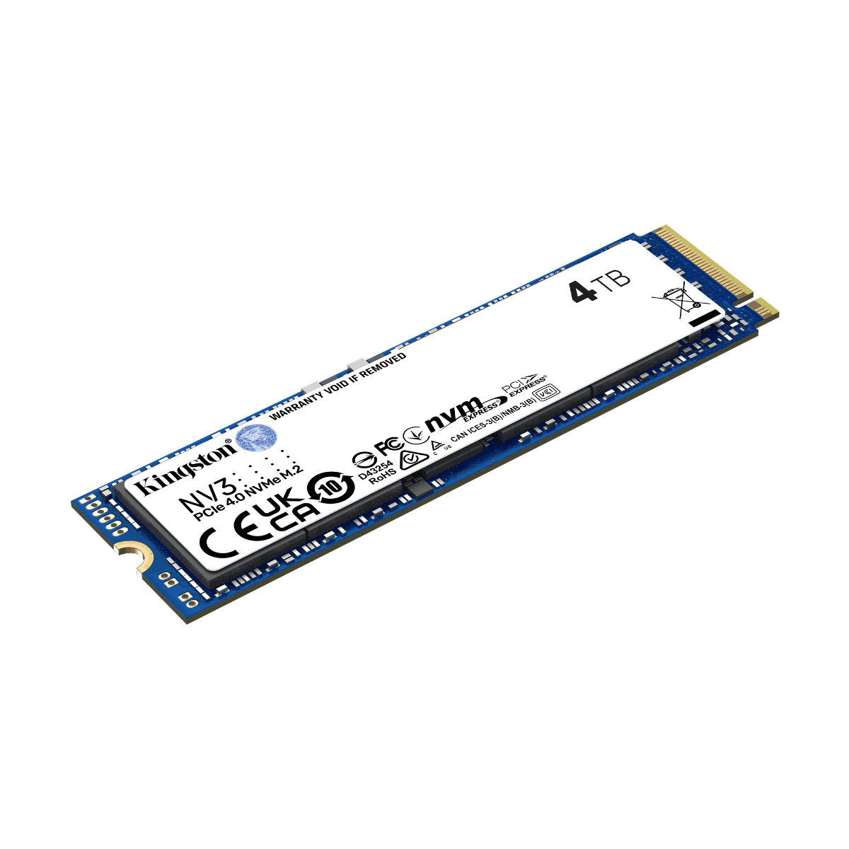Kingston Kingston NV3 4TB NVMe SSD, M.2 2280 PCIe 4.0 x4 Internal Solid State Drive,  Up to 6,000MB/s read, 4,000MB/s write | SNV3S/4000G - thumbnail 1
