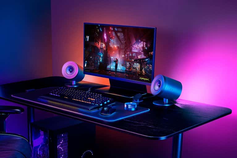 RAZER Razer Nommo V2 Pro Full-Range 2.1 With Wireless Subwoofer PC Gaming Speakers, 3??? Full-Range Drivers with Aluminum Phase Plugs, Wireless Down-Firing Subwoofer Razer, Wireless Control Pod Ready | RZ05-04740100-R3G1 - thumbnail 5