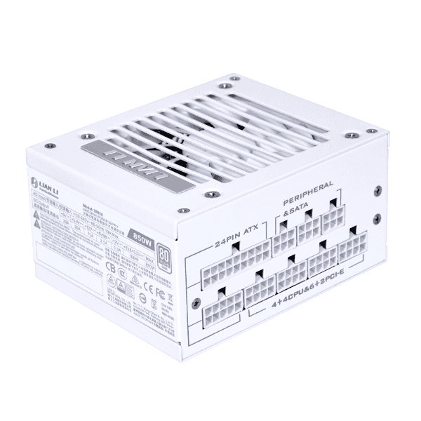 LIAN LI  Lian Li SP850 80+ Gold Fully Modular Design SFX Power Supply, 850 Watts, Japanese Electrolytic Capacitors, HYB Bearing Type, ZERO RPM mode, White | G89.SP850W.00UK - thumbnail 3