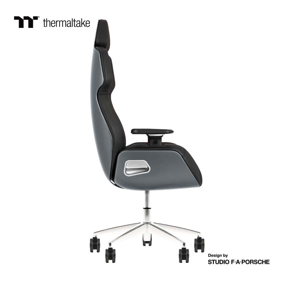 Thermaltake Thermaltake Argent E700 Real Leather Gaming Chair, Design by Studio F. A. Porsche, 4D Adjustable Armrests, Wire-Control Mechanism, 4 Gas Lift-Space Gray - thumbnail 2