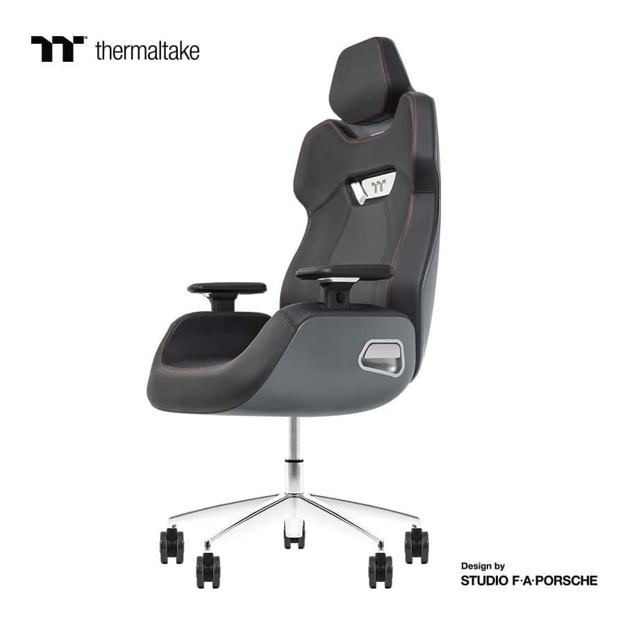 Thermaltake Thermaltake Argent E700 Real Leather Gaming Chair, Design by Studio F. A. Porsche, 4D Adjustable Armrests, Wire-Control Mechanism, 4 Gas Lift-Space Gray - thumbnail 5