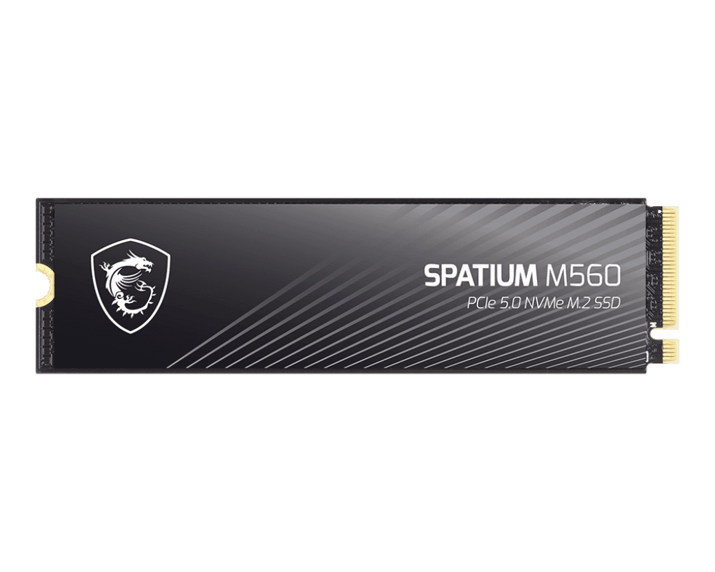 MSI MSI SPATIUM M560 PCIe 5.0 NVMe M.2 M560 2TB Internal SSD, 10,300MB/s Read & 8,700MB/s Write, 3D NAND, Built-in Data Security, Center, 1200TBW - thumbnail 1