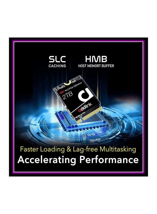 Addlink Addlink S91 2TB 2230 NVMe High Performance PCIe Gen4x4 2230 3D TLC NAND SSD SSD - Read Speed up to 5000 MB/s Internal Solid State Drive - (AD2TBS91M2P) - thumbnail 5