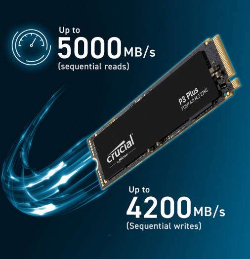 Crucial Crucial 2TB P3 Plus NVMe PCIe 4.0 M.2 Internal SSD | CT2000P3PSSD8 - thumbnail 5