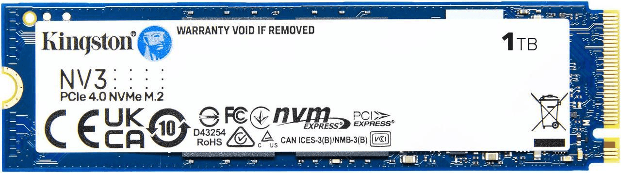 Kingston Kingston NV3 1TB NVMe SSD, M.2 2280 1TB PCIe 4.0 x4 Internal Solid State Drive,  Up to 6,000MB/s read, 4,000MB/s write | SNV3S/1000G - thumbnail 1