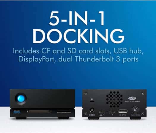 Lacie LaCie 1Big Dock 18TB External HDD, 7200 RPM, Up to 280 MB/s Data Transfer Speed, Up to 70W Charging Power, USB / USB 3.0 / Thunderbolt Interface, Windows & Mac Compatible, Black | STHS18000800 - thumbnail 6