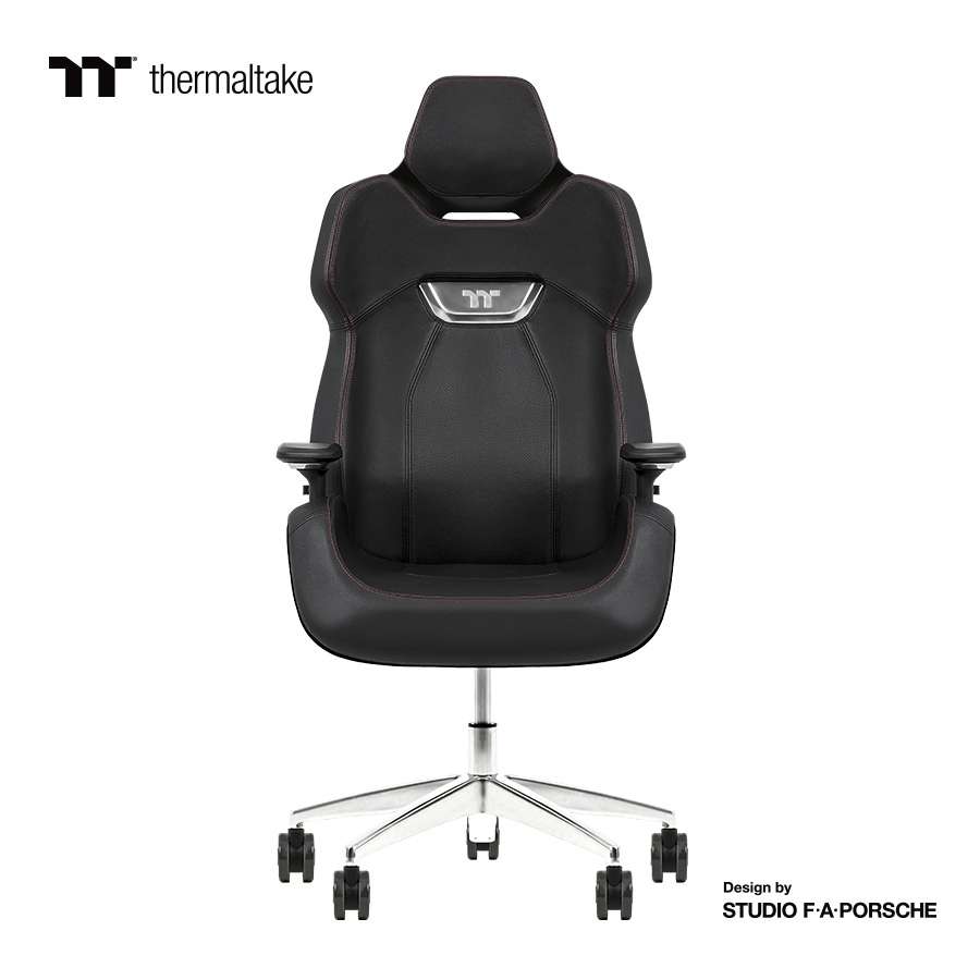 Thermaltake Thermaltake Argent E700 Real Leather Gaming Chair, Design by Studio F. A. Porsche, 4D Adjustable Armrests, Wire-Control Mechanism, 4 Gas Lift-Storm Black - thumbnail 4