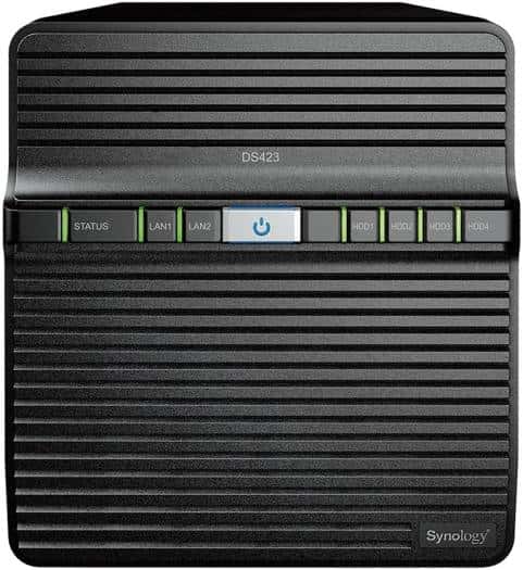 Synology Synology DiskStation DS423 4-Bay NAS Enclosure, Realtek RTD1619B 1.7 GHz, 4x 3.5"/2.5" Drive Bays, 2x RJ45 LAN Ports, 2x USB 3.2 Ports, Black | DS423 - thumbnail 3