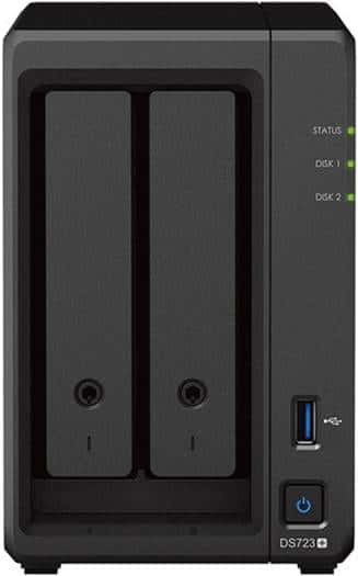 Synology DiskStation DS723+ 2-Bay NAS, 2.6GHz AMD Ryzen R1600 Dual-Core, 2GB DDR4 RAM, 2x 3.5/2.5" Bays | 2 x M.2 2280 Slots, 1x USB-A 3.2, 1x eSATA, 2x Gigabit Ethernet, Black | DS723+ thumbnail 4