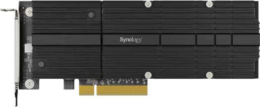 Synology M2D20 M.2 SSD Adapter Card, Dual M.2 2280/22110 Slots, PCIe 3.0 x8 Host Bus Interface, Low Profile and Full Bracket, Create an SSD Cache via PCIe, Black | M2D20 thumbnail 2