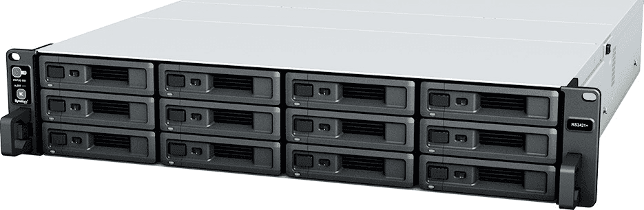 Synology Synology Rack Station RS2421+ 12-Bay Diskless Network Attached Storage, 4-core 2.2 GHz Frequency, Rackmount 2U, 4 x Gigabit Ethernet Ports, Up to 1154 MB/s Sequential Write Speed | RS2421+ - thumbnail 2