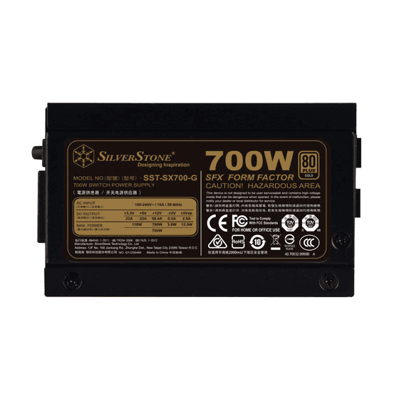 SilverStone SX700-G SFX Fully Modular 700W 80 PLUS Gold Power Supply, Active PFC, Silent FDB Fan, Black | SST-SC700-G thumbnail 7