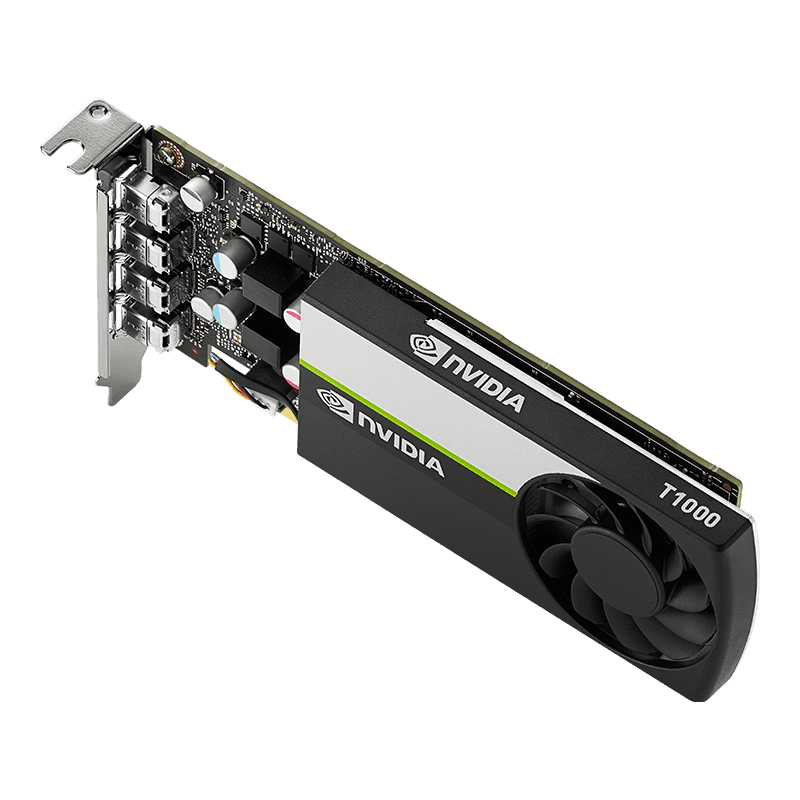 PNY PNY NVIDIA Quadro T1000 Graphics Card, 8GB GDDR6 128-bit Memory, 896 CUDA Cores, 2.50 TFLOPS Peak FP32 Performance, 160 GB/s Mmeory Speed, PCI Express 3.0 x16, 4x mDP, Active Fansink | VCNT1000-8GB-SB - thumbnail 2