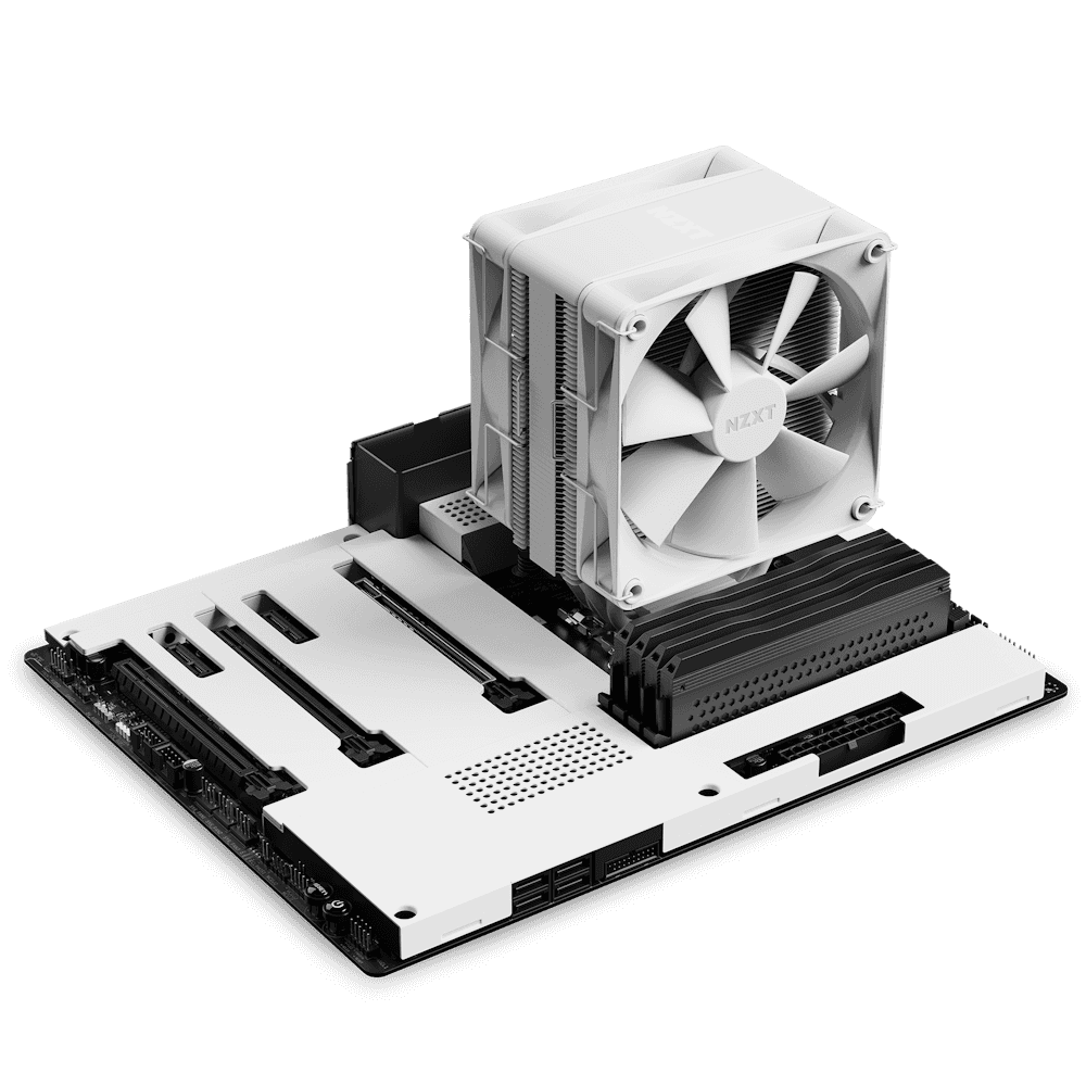 NZXT T120 CPU Air Cooler, 4 Conductive Copper Heat Pipes, 120mm F120 Fan, 27.5dBA Noise, 4-Pin PWM Connector | RC-TN120-W1 thumbnail 6