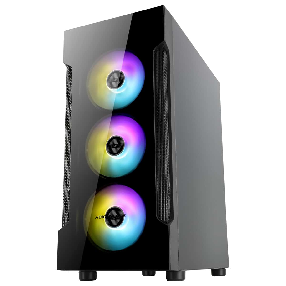 ABKONCORE ABKONCORE T250 Middle Tower Gaming Case, 4x Fixed ARGB Fans, Tempered Glass, ARGB V2 Controller - thumbnail 8