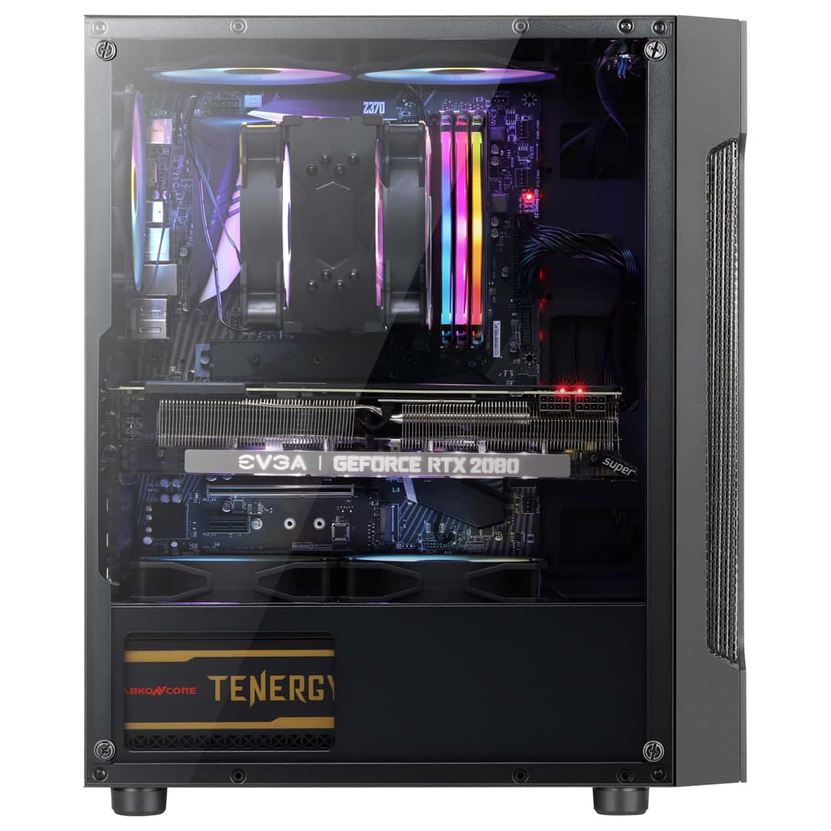 ABKONCORE ABKONCORE T250 Middle Tower Gaming Case, 4x Fixed ARGB Fans, Tempered Glass, ARGB V2 Controller - thumbnail 9