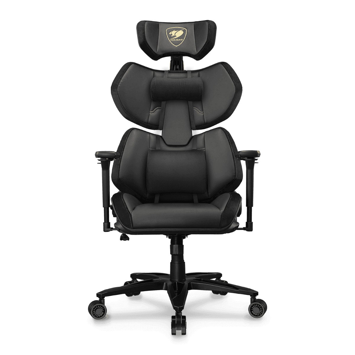 Cougar Terminator Elite Gold Gaming Chair, Butterfly Mechanism, Hyper-Dura Leatherette Upholstery, High Density Mold Shaping Foam, Class 4 Gas Lift, 4D Armrests, Gold & Black | 3MTREGLB.0001 thumbnail 8