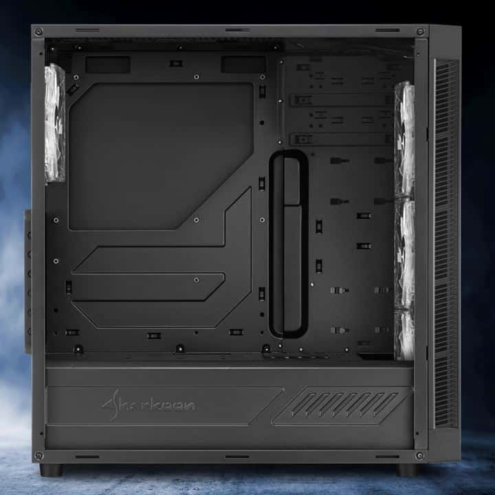 SHARKOON Sharkoon TG5 Glass ATX MIDI Tower Case, 3x 120 mm LED fan Pre-Installed, Tempered glass 4 mm, Blue | 4044951020584 - thumbnail 3