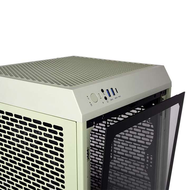 Thermaltake The Tower 200 Mini Computer Case, SPCC+Tempered Glass Material, Supports Up to 280mm Radiator, Up to 4 Fans Support, Removable Dust Filter-Matcha Green - thumbnail 4