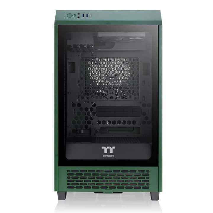 Thermaltake The Tower 200 Mini Computer Case, SPCC+Tempered Glass Material, Supports Up to 280mm Radiator, Up to 4 Fans Support, Removable Dust Filter-Racing Green - thumbnail 4