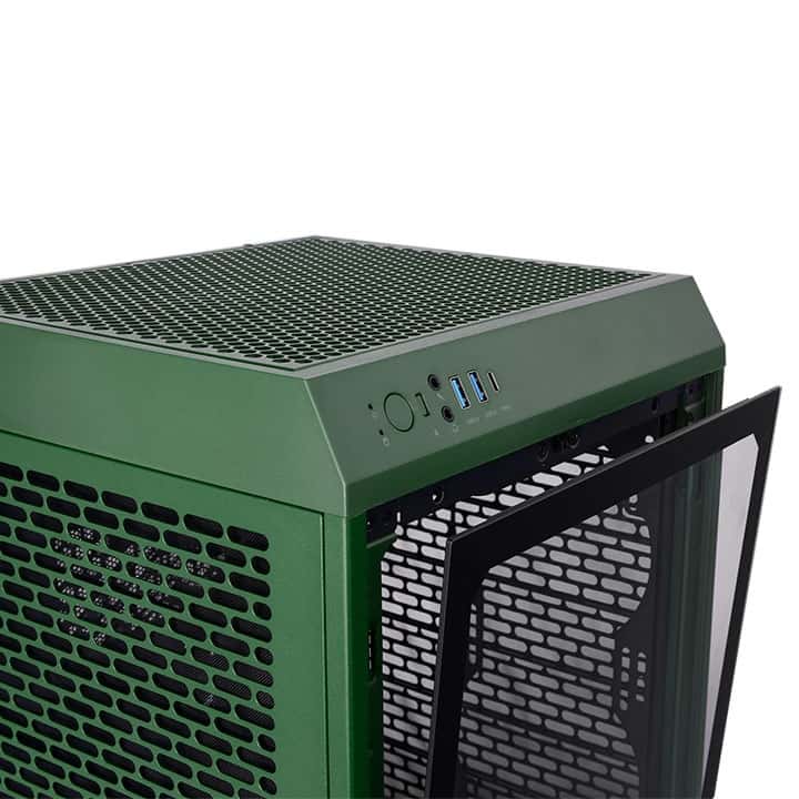 Thermaltake The Tower 200 Mini Computer Case, SPCC+Tempered Glass Material, Supports Up to 280mm Radiator, Up to 4 Fans Support, Removable Dust Filter-Racing Green - thumbnail 2